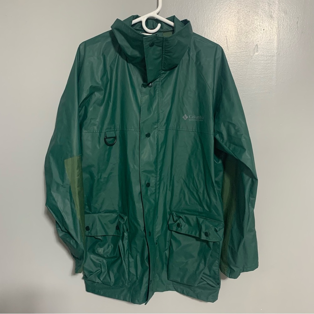 Columbia Mens Green Coat Size M Radial Sleeve Liner Vintage has flaws
